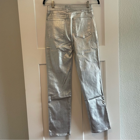 Daze- NWT SZ 27 Metallic Straight-Leg Jean Denim Smarty Pants - Picture 4 of 8